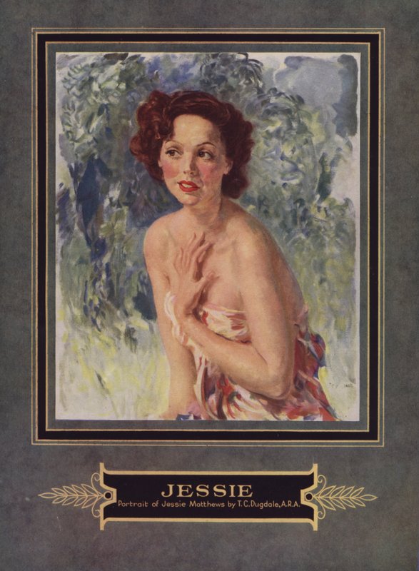Jessie Matthews, engelsk skuespillerinde (farve litho) af Thomas Cantrell Dugdale