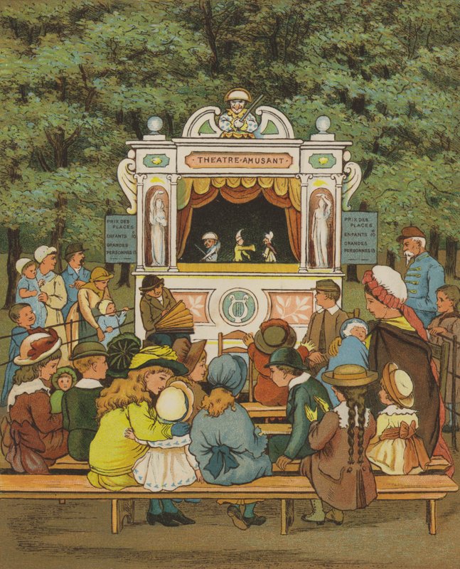 Paris: Punch and Judy (farve litho) af Thomas Crane