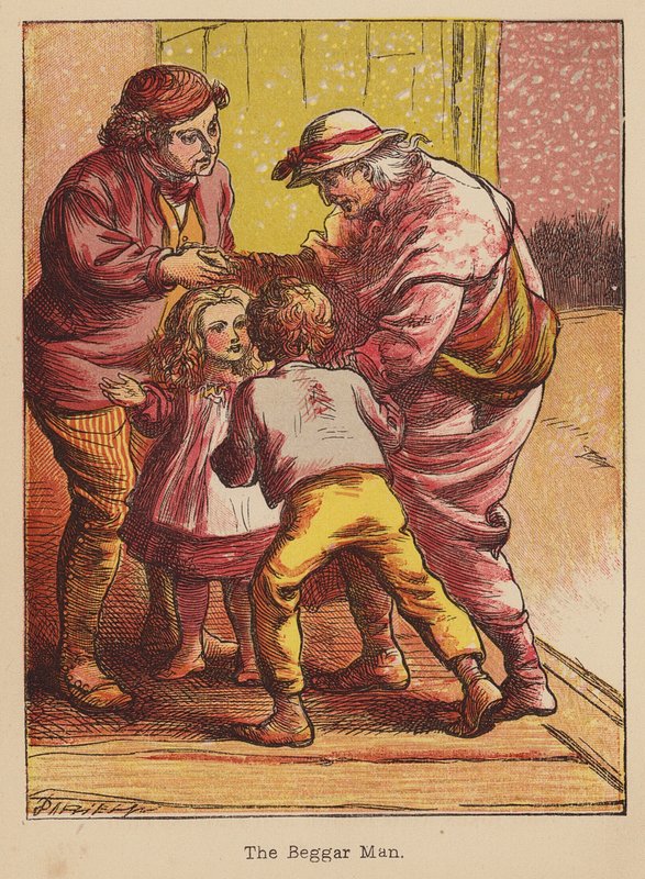 The Beggar Man (farvelagt kobberstik) af Thomas Dalziel