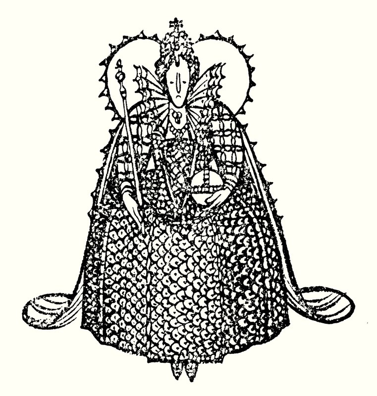 Dronning Elizabeth I (litografi) af Thomas Derrick