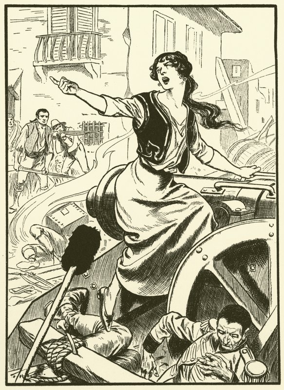 Jomfruen fra Saragossa (kobberstik) af Thomas Heath Robinson