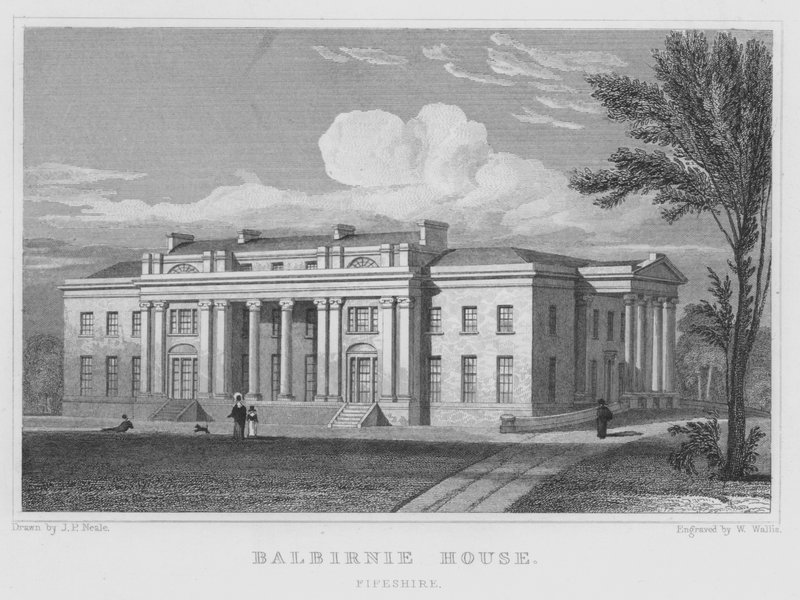 Balbirnie House, Fifeshire (gravering) af Thomas Hosmer Shepherd