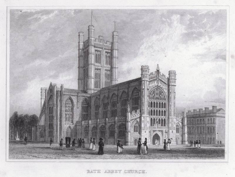 Bath Abbey Church (gravering) af Thomas Hosmer Shepherd