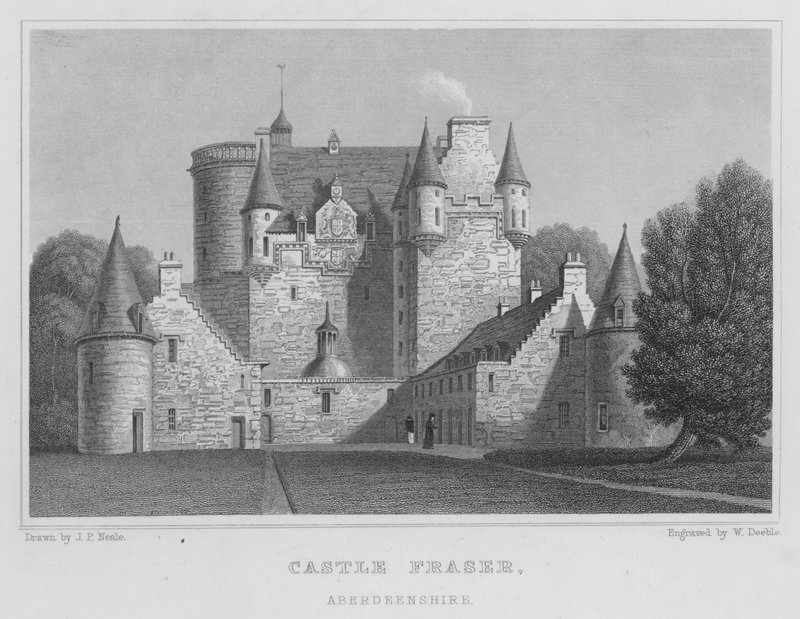 Castle Fraser, Aberdeenshire (gravering) af Thomas Hosmer Shepherd