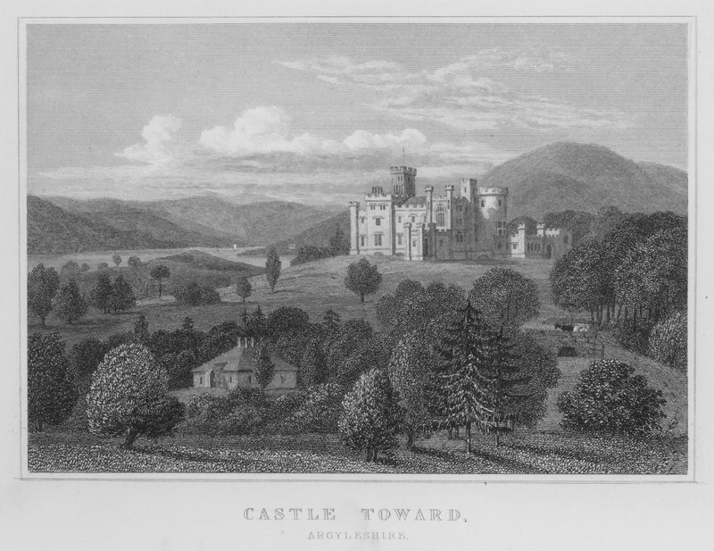 Castle Toward, Argyleshire (gravering) af Thomas Hosmer Shepherd