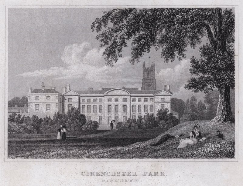 Cirencester Park, Gloucestershire (gravering) af Thomas Hosmer Shepherd
