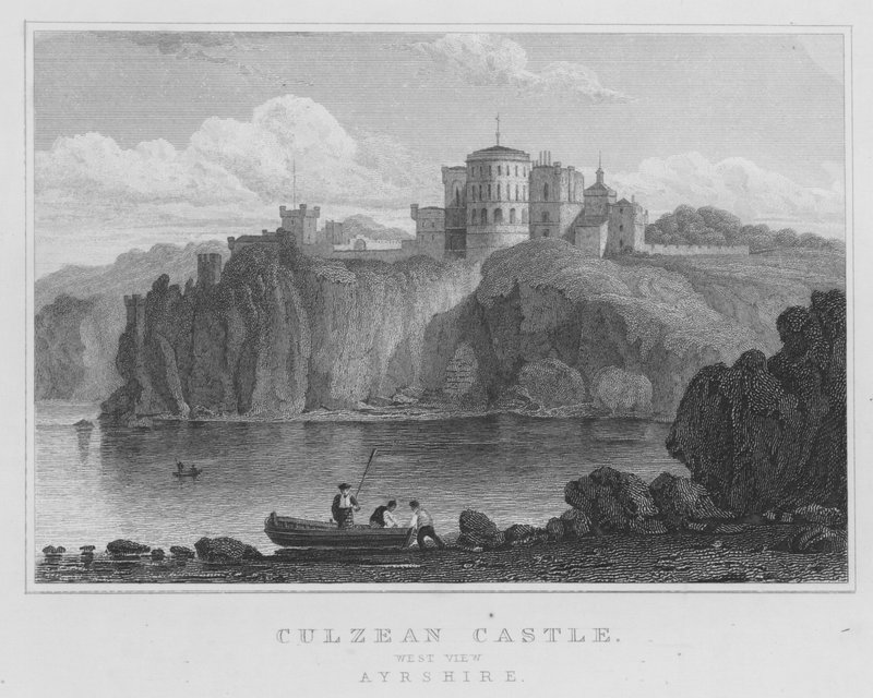 Culzean Castle, West View, Ayrshire (gravering) af Thomas Hosmer Shepherd