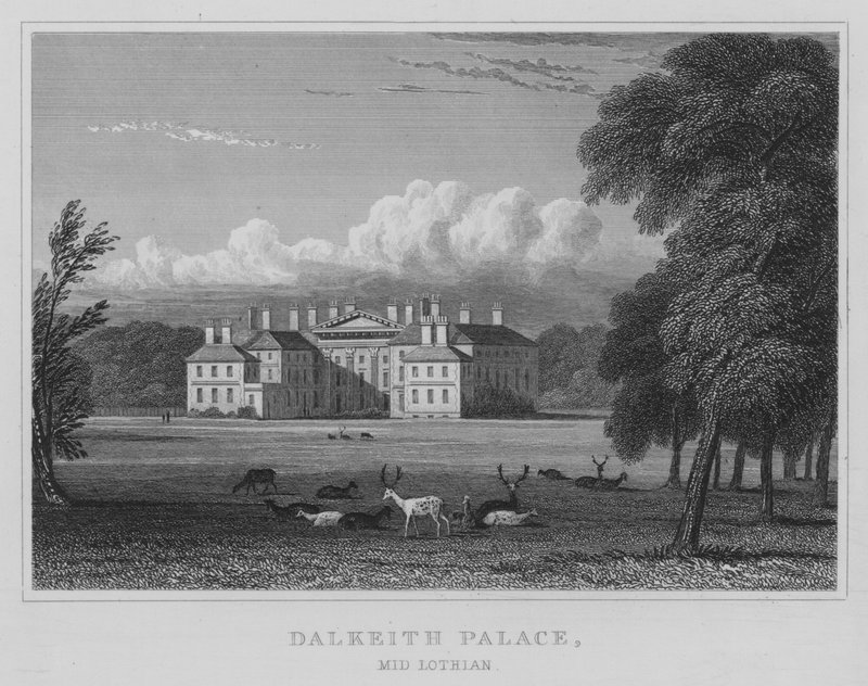 Dalkeith Palace, Mid Lothian (gravering) af Thomas Hosmer Shepherd