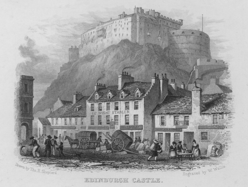Edinburgh Castle (gravering) af Thomas Hosmer Shepherd