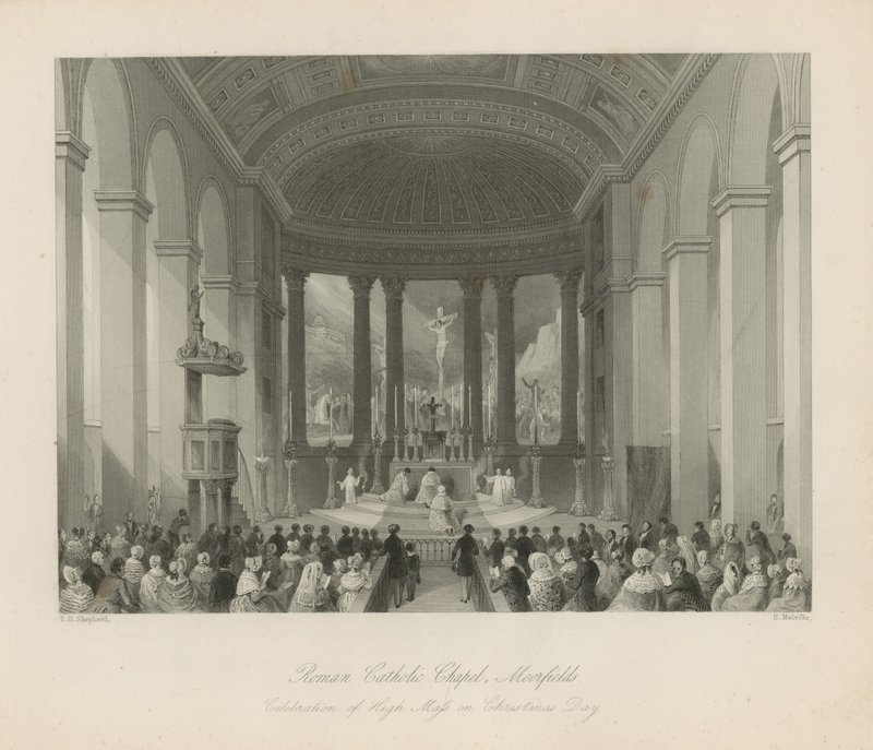 Romersk-katolske kirke i Moorfields af Thomas Hosmer Shepherd