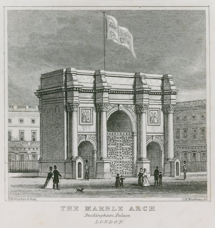 Marble Arch, Buckingham Palace af Thomas Hosmer Shepherd