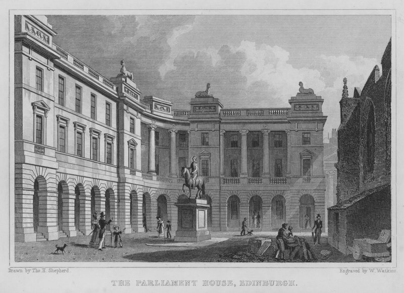 Parlamentshuset, Edinburgh (gravering) af Thomas Hosmer Shepherd