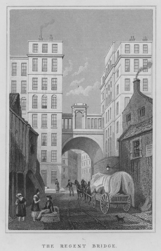 The Regent Bridge (gravering) af Thomas Hosmer Shepherd