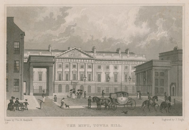 The Royal Mint, Tower Hill, London af Thomas Hosmer Shepherd