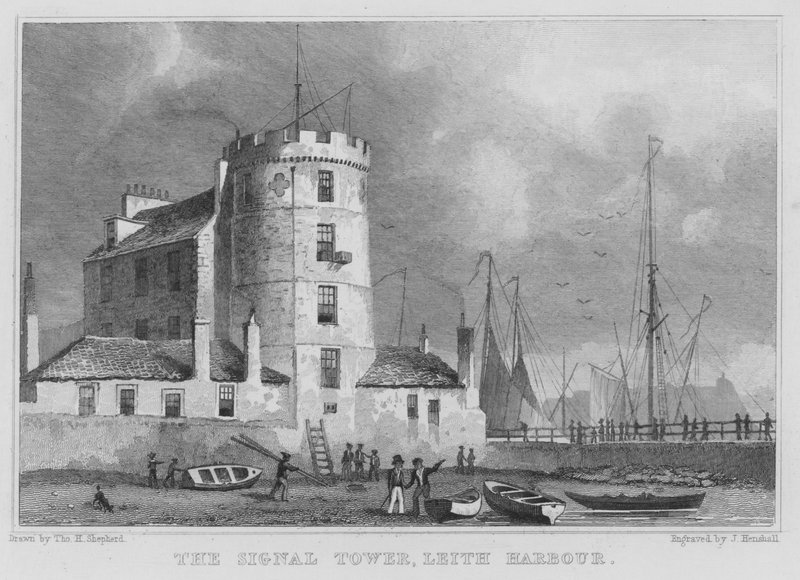 Signaltårnet, Leith Harbor (gravering) af Thomas Hosmer Shepherd