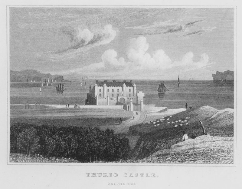 Thurso Castle, Caithness (gravering) af Thomas Hosmer Shepherd