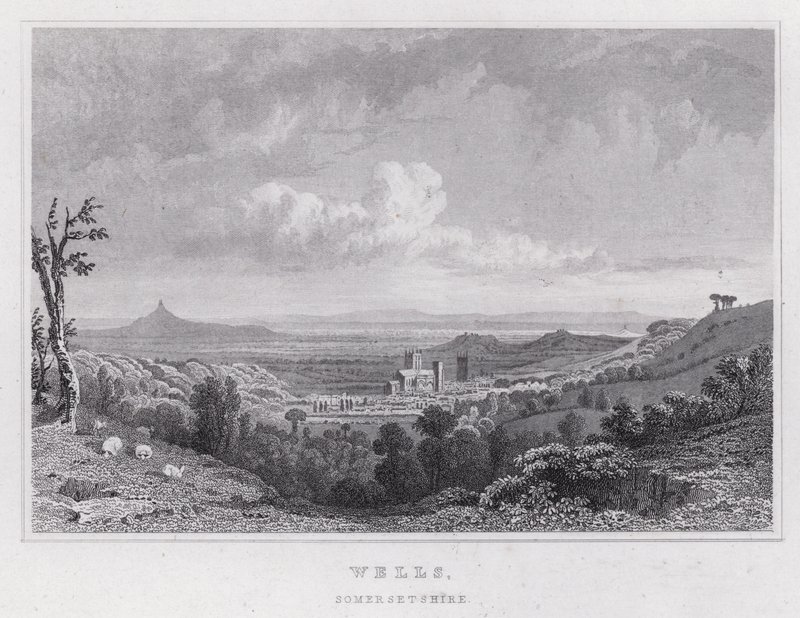 Wells, Somersetshire (gravering) af Thomas Hosmer Shepherd