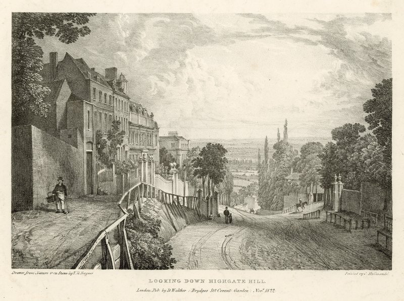 Kigger ned ad Highgate Hill, London af Thomas Mann Baynes