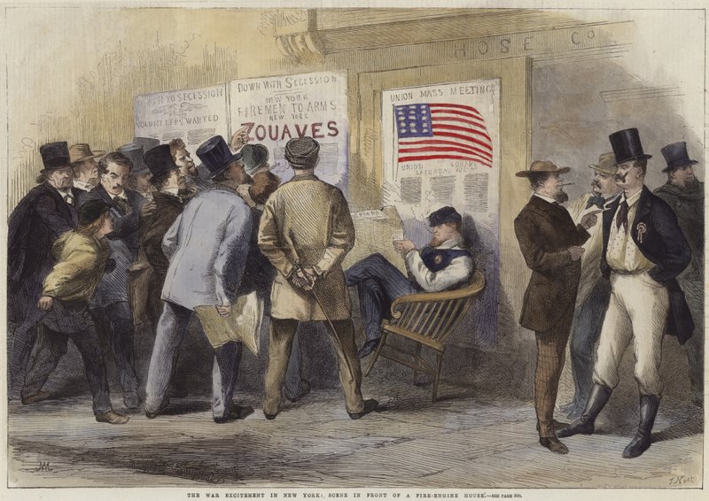 Krigsspændingen i New York af Thomas Nast