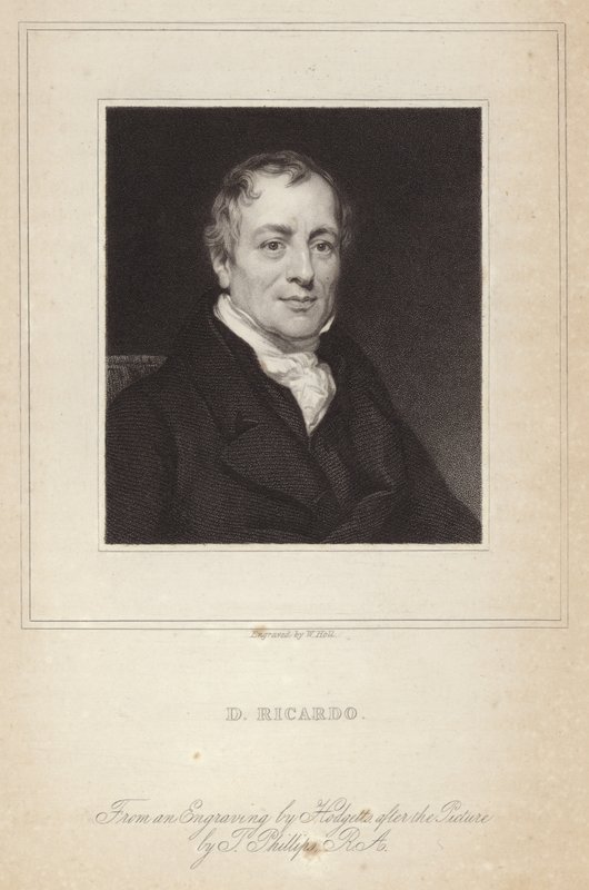 Portræt af David Ricardo af Thomas Phillips
