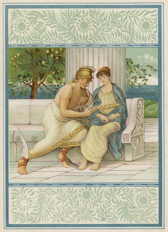 Perseus og Andromeda (farve litho) af Thomas Ralph Spence