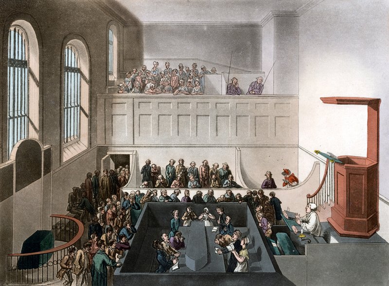 Newgate kapel af Thomas Rowlandson