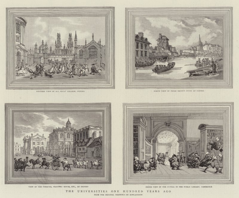 Universiteterne for hundrede år siden af Thomas Rowlandson