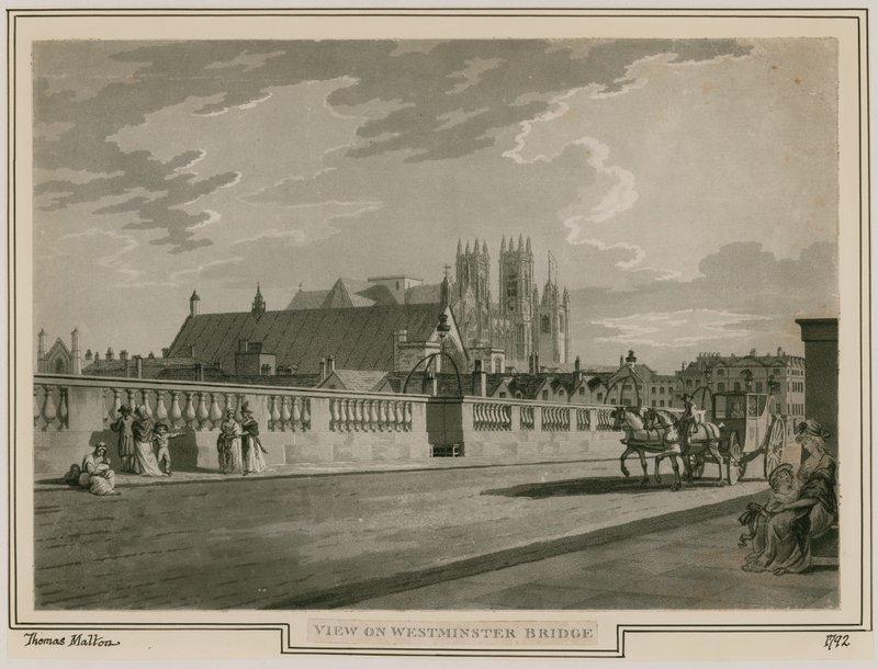 Udsigt over Westminster Bridge af Thomas Snr. Malton