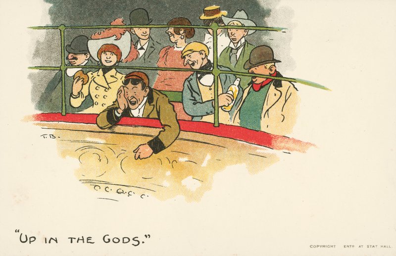Up In The Gods (farve litho) af Tom Browne