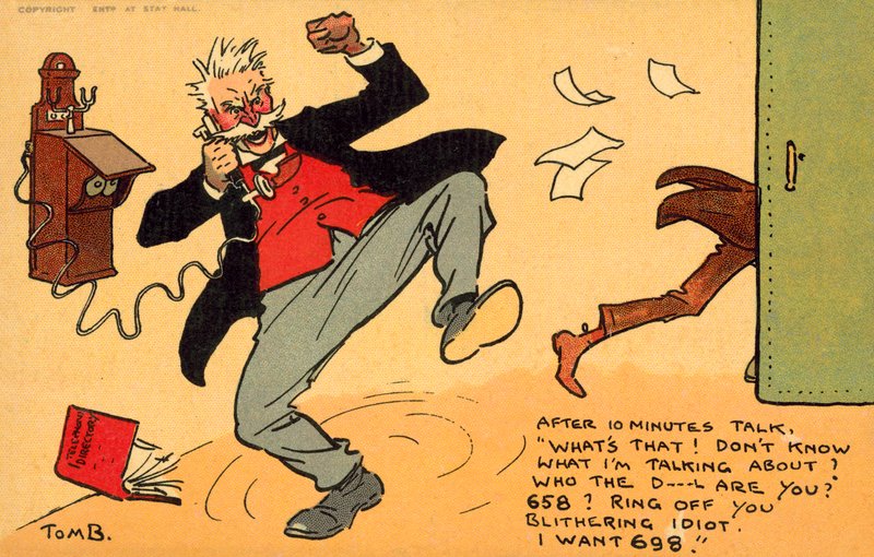 Forkert nummer (chromolitho) af Tom Browne