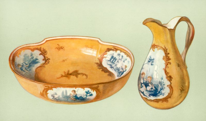 Ewer og Basin, Sevres, gul grund af Unbekannt Unbekannt
