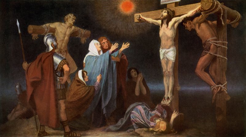 Jesus dør på korset af Unbekannt Unbekannt