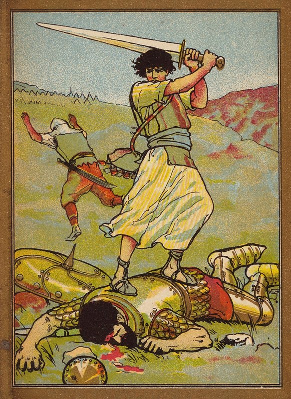 David og Goliat (farvelitografi) af W.S. Stacey
