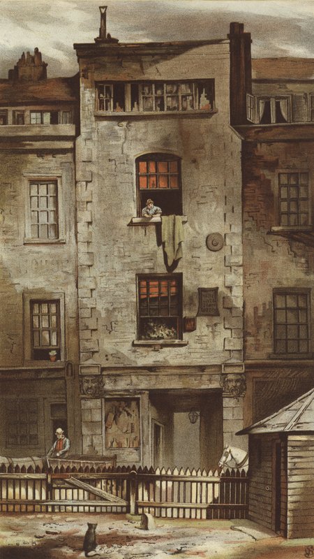 Drydens hus, Fetter Lane (chromolitho) af Waldo Sargeant