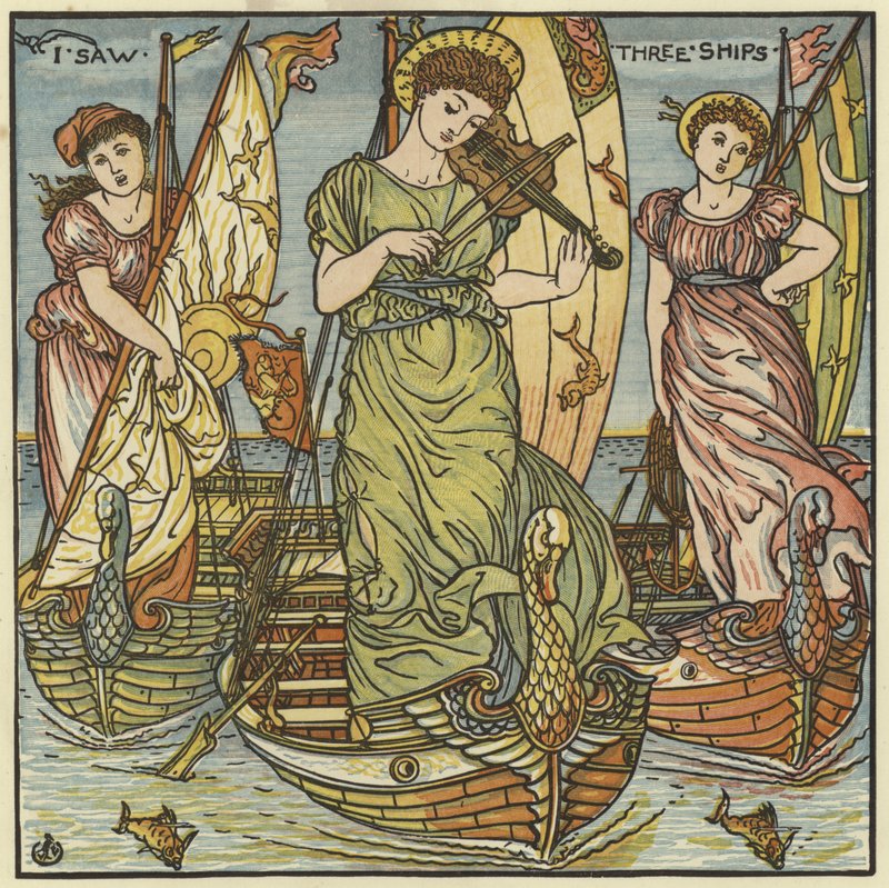 Jeg så tre skibe af Walter Crane