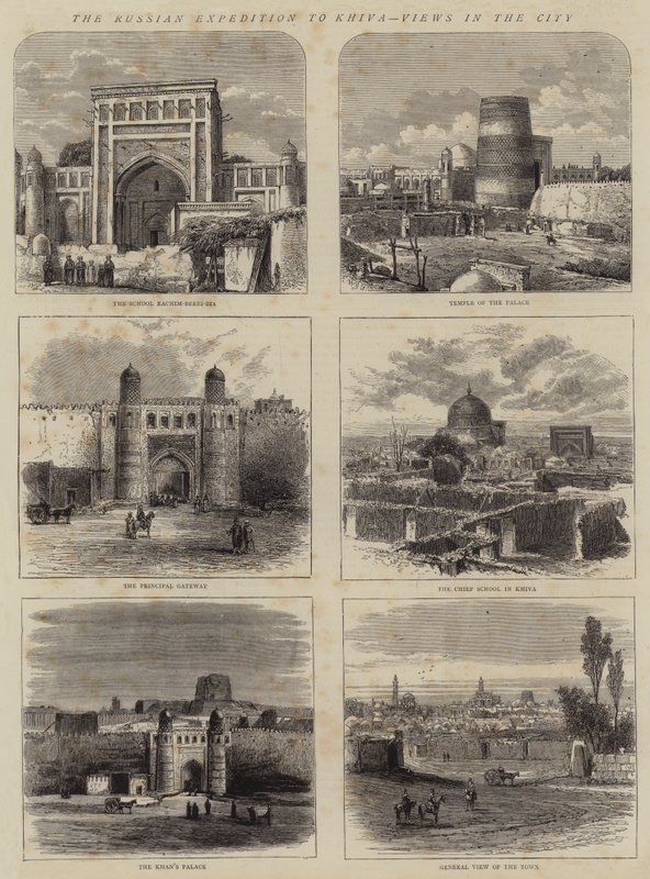 Den russiske ekspedition til Khiva, udsigter i byen af Walter Granville Smith