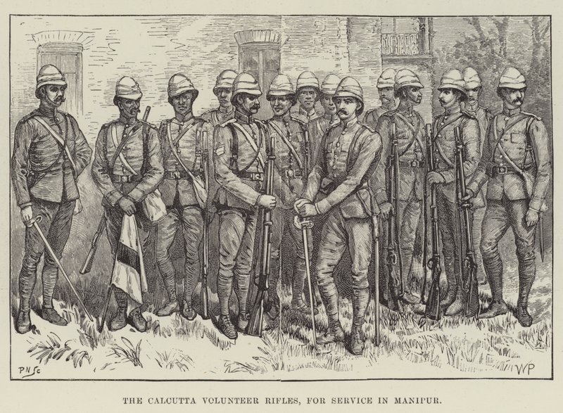 Calcutta Frivillige Rifles, til tjeneste i Manipur af Walter Paget