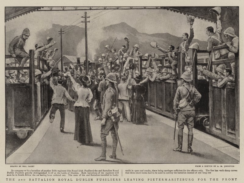 2. Bataljon Royal Dublin Fusiliers forlader Pietermaritzburg til fronten af Walter Stanley Paget