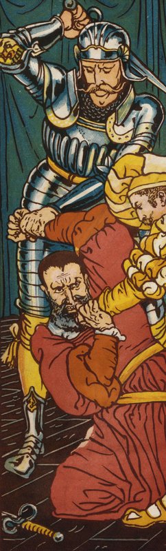 Blåskæg (farve litografi) af Walter Crane