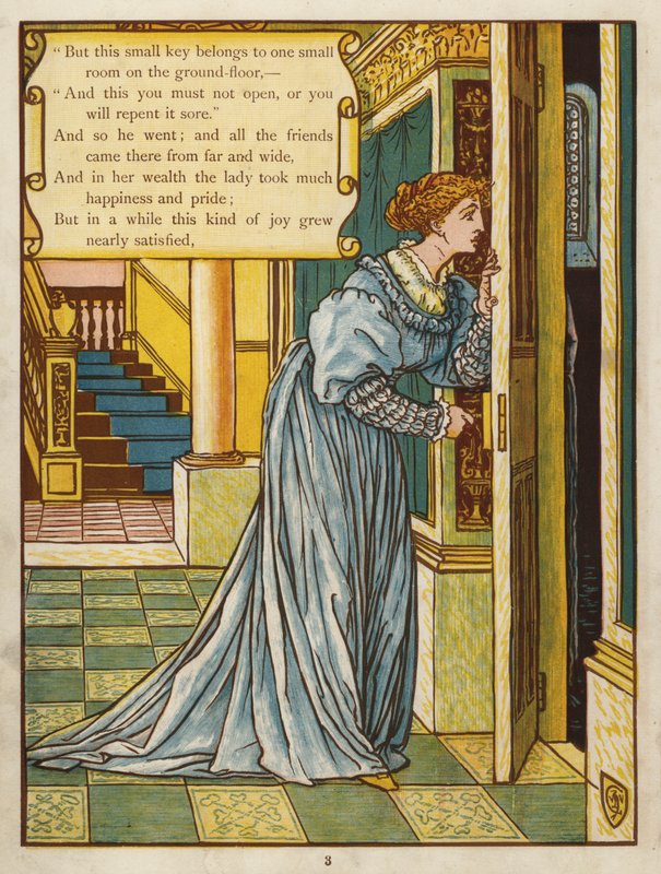 Blåskæg (farve litho) af Walter Crane