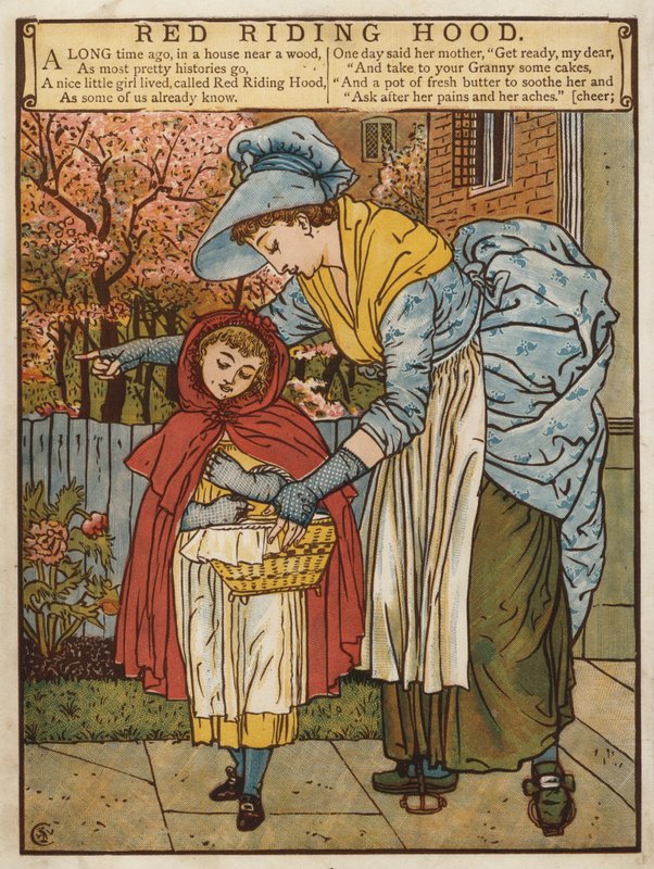 Rødhætte (farve litho) af Walter Crane