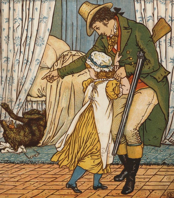 Rødhætte (farve litografi) af Walter Crane