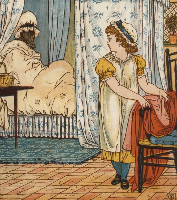 Rødhætte (farve litho) af Walter Crane