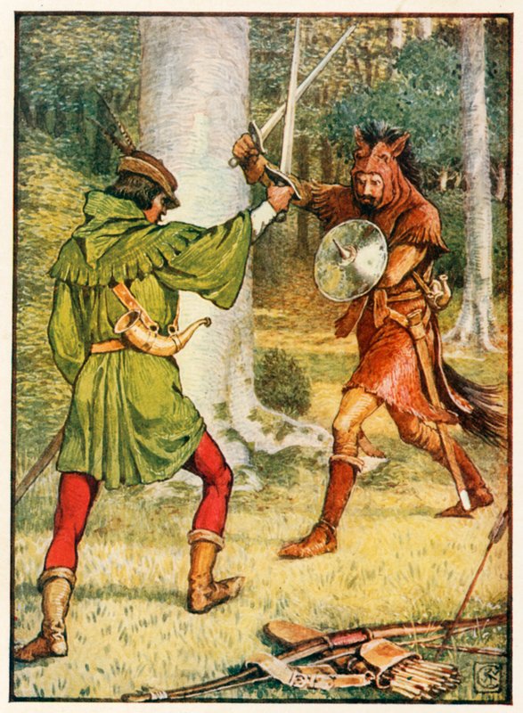 Robin Hood og Guy of Gisborne af Walter Crane