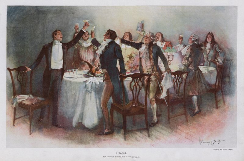 En toast (farve litho) af Walter Granville Smith