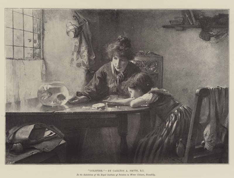 Guldfisk (litho) af Walter Granville Smith