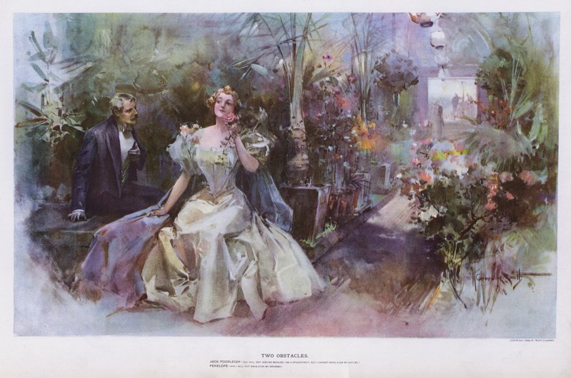 To forhindringer (farve litho) af Walter Granville Smith