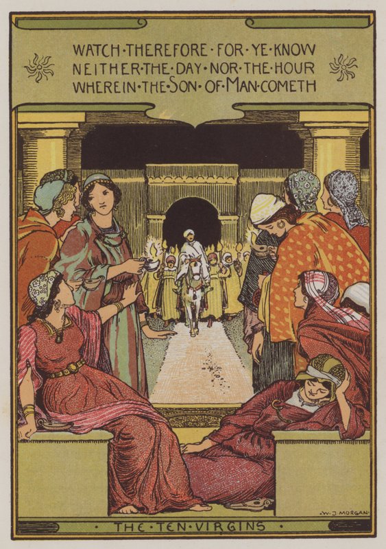 De ti jomfruer (farve litho) af Walter Jenks Morgan