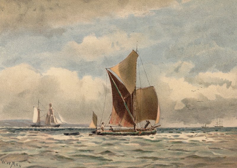 Themsens flodmunding (farvelitografi) af Walter William May