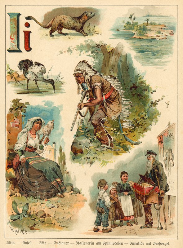 Bogstav I (chromolitho) af Walter Zweigle